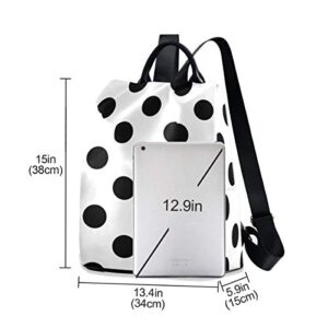 ALAZA Polka Dot Black White Trips Hiking Camping Rucksack Pack for Women