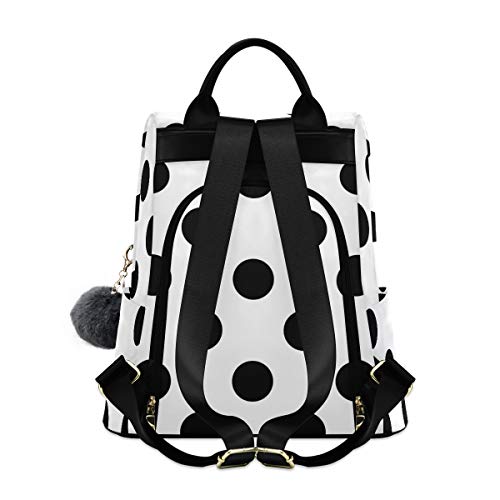 ALAZA Polka Dot Black White Trips Hiking Camping Rucksack Pack for Women