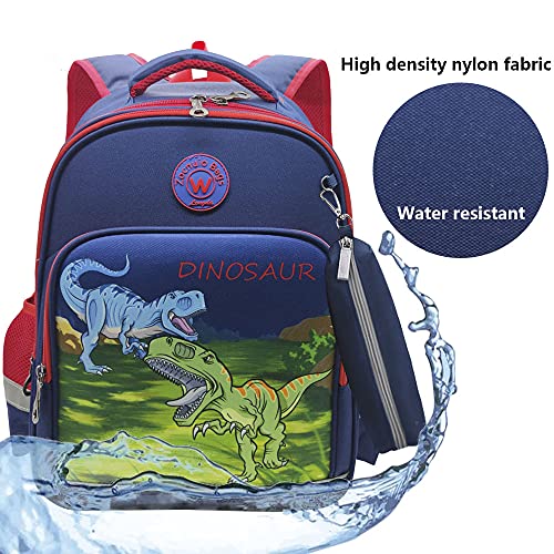 Cool Galaxy Astronaut Print Schoolbag for Boys Girls Roomy Space Backpack with Pencil Bag for Children Student Book bag (Blue with navy Astronauts)