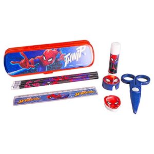 Marvel Shop Marvel Avengers Backpack, Lunch Box, and Spiderman School Supplies Set ~ Bundle with 16 Avengers School Bag, Lunch Box, Stickers, Notebook, and More Superhero superhero backpacks