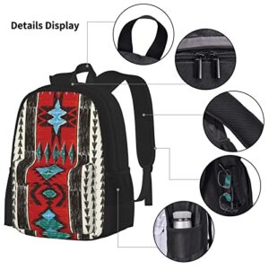 3 Piece Set Backpacks Orange Tribal Aztec Geometric Ethnic Ornamental Style Native American Indian Book Bag Travel Work School Bag Pencil Case Lunch Bag Combination For Men Women Boys Girls One Size