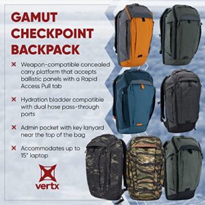 Vertx Gamut Checkpoint Mens Tactical Backpack 25L Large Molle Laptop Rucksack for Travel, Work, Outdoor, Utility Gear Bag, It's Black