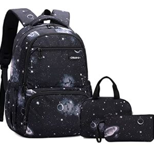 VIDOSCLA 3PCS Starry Sky Kids Backpack Sets Students Schoolbag Primary Students Bookbag Elementary Daypack Knapsack Rucksack for Teens