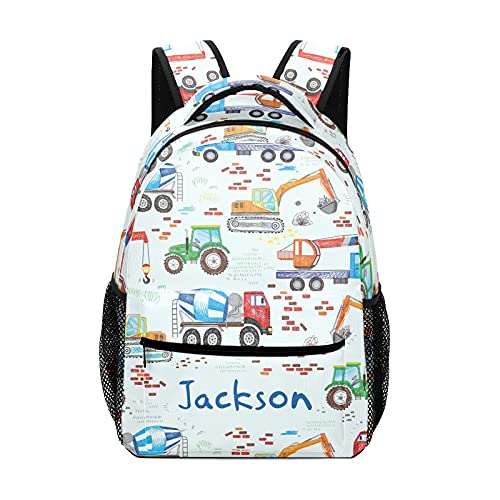 Eiis Construction Tractor Excavator Personalized School Backpack for Kid-Boy /Girl Primary Daypack Travel Bookbag, One Size, P22889