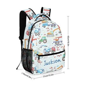 Eiis Construction Tractor Excavator Personalized School Backpack for Kid-Boy /Girl Primary Daypack Travel Bookbag, One Size, P22889