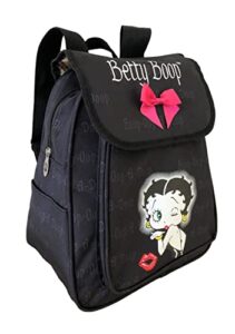 luxebag betty boop canvas backpack with ribbon: 13 inches height (black: wink)