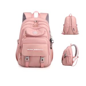 aesthetic laptop backpack kawaii backpack back to school anti theft slim durable backpack with large capacity (pink)