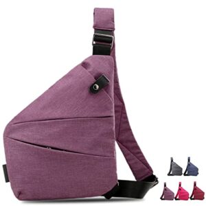 cogear personal flex bag for women men, flex moves personal pocket bag , fashion anti-thief slim sling bag, personal travel bags (purple, right)