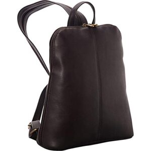 le donne leather women’s tech-friendly backpack – premium full-grain colombian vaquetta leather backpack, 11” x 12” x 4” (cafe)