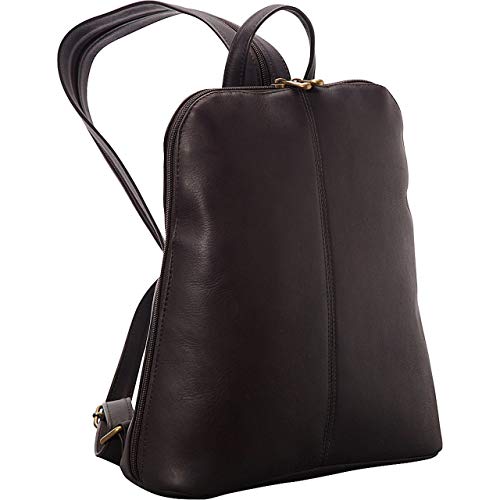 Le Donne Leather Women’s Tech-Friendly Backpack – Premium Full-Grain Colombian Vaquetta Leather Backpack, 11” x 12” x 4” (Cafe)