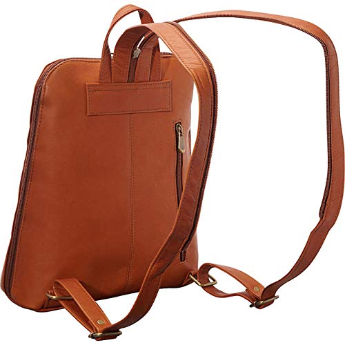 Le Donne Leather Women’s Tech-Friendly Backpack – Premium Full-Grain Colombian Vaquetta Leather Backpack, 11” x 12” x 4” (Cafe)