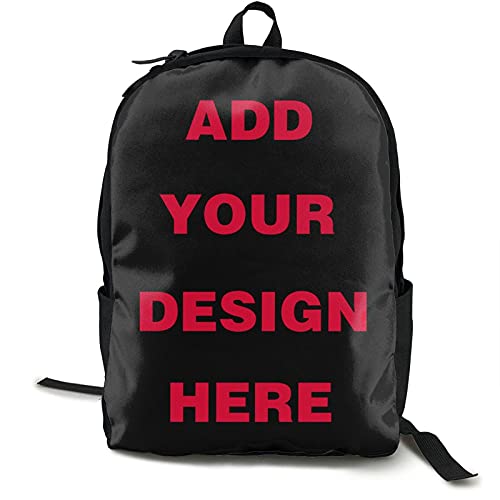 Custom Backpack School Bag, Personalized Bookbag Travel Daypack With Your Own Picture Image Text For Women Men (Black 04, One Size)