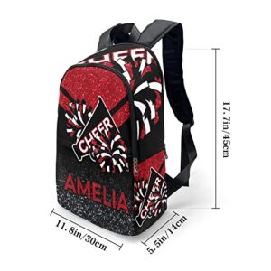 Cheerleader Red Personalized Backpack for Teen Boys Girls,Custom Travel Backpack Bookbag Casual Bag Name Gift