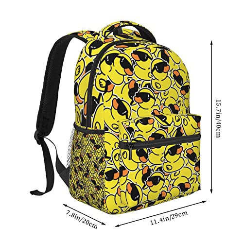 Qurdtt Cute Ducks Backpack Cartoon Animals School Bookbag Shoulder Bag Laptop Backpack For Boys Girls Adults