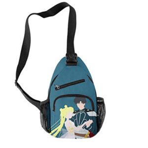 wanhongyue sailor moon anime sling shoulder bags chest bag crossbody backpack hiking bag picture / 9