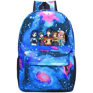 star sky school backpack its-funneh unisex galaxy bookbags for kids teens students daypack blue