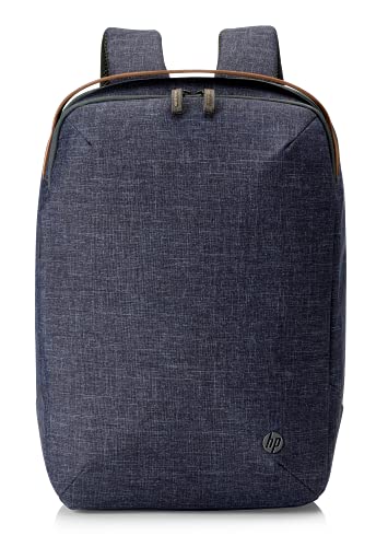 HP Renew 15.6” Laptop Backpack Made with Recycled Plastic Bottles, Water-Resistant Material, Luggage Strap, and Comfortable Straps | Navy