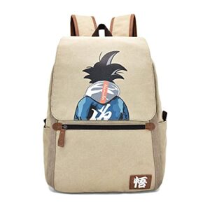 xuesuo anime backpack, laptop bags, canvas large-capacity travel bags, beige, one size