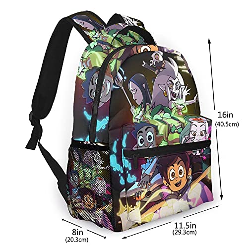 Cartoon The Owl House Casual Backpack Funny Laptop Back Pack Book Bag Hiking Outgoing Daypack For Adult Women Mens