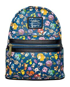 loungefly pokemon first generation printed mini backpack (navy, one size)