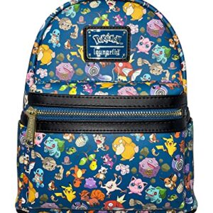 Loungefly Pokemon First Generation Printed Mini Backpack (Navy, One Size)