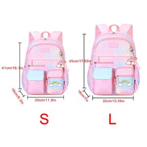 Rainbow Backpack for Girls, Large Capacity Cute School Laptop Backpacks Preschool Kindergarten Bookbag Casual Travel Backbag