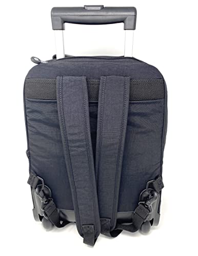 Kipling Sanaa Large Metallic Rolling Backpack (Black Tonal, One Size)