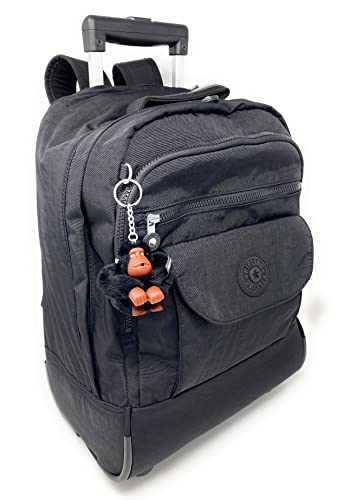 Kipling Sanaa Large Metallic Rolling Backpack (Black Tonal, One Size)