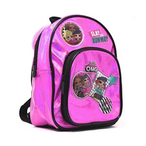 upd l.o.l. surprise! o.m.g. mini backpack – slay the runway pink bag with zippered compartment, lol surprise backpack for kids and teens, ideal for school, travel, road trips and more – 9.5 inches