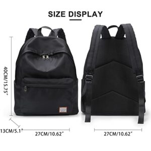 coowoz School Backpack Black Bookbag College High School Bags For Boys Girls Travel Rucksack Casual Daypack Laptop Backpacks(Black3)
