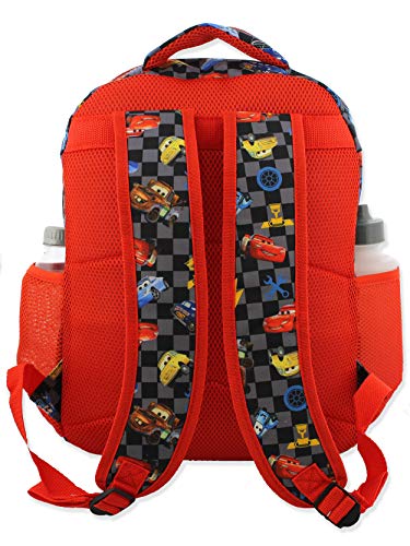 Disney Cars Boy's Girl's 16 Inch School Backpack Bag Lightning McQueen Mater (One Size, Black/Red)