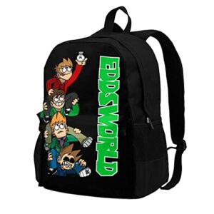 genaolax anime eddsworld backpack casual double shoulder travel school bag for school travel outdoors black one size