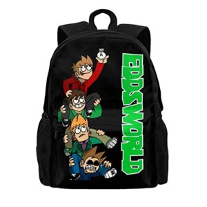 Genaolax Anime Eddsworld Backpack Casual Double Shoulder Travel School Bag For School Travel Outdoors Black One Size