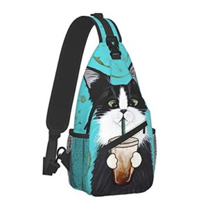 cat mini sling bag for women crossbody shoulder backpack chest bags water resistant travel hiking casual daypack