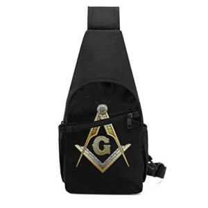 Master Mason Masonic Jewe Sling Backpack Crossbody Sling Bag for Men & Women, Fashion Chest Shoulder Daypack Casual Backpack for Outdoor Cycling Travel Hiking Gym