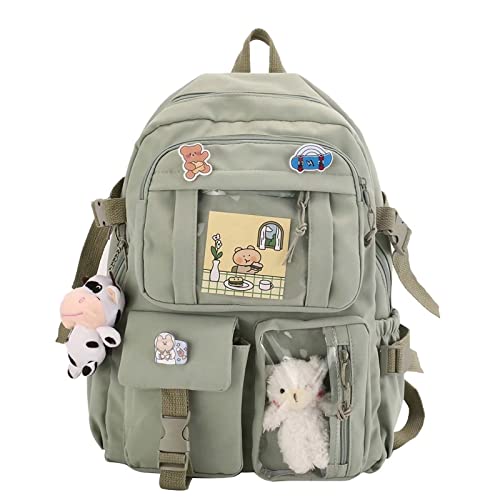 Kawaii Backpack With cute plush pendant and Kawaii pins,Aesthetic Backpack Cute Kawaii Backpack for School