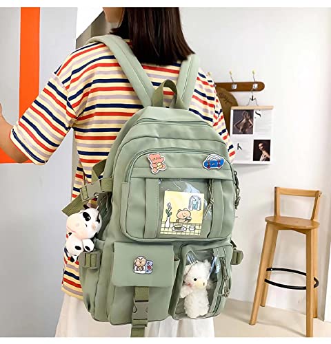 Kawaii Backpack With cute plush pendant and Kawaii pins,Aesthetic Backpack Cute Kawaii Backpack for School