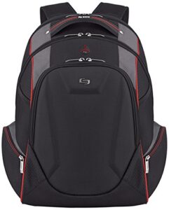 solo new york launch 17.3-inch laptop backpack with hardshell front pocket, black