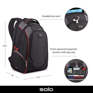 Solo New York Launch 17.3-Inch Laptop Backpack with Hardshell Front Pocket, Black