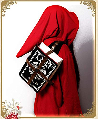 GK-O Anime Cosplay Magic Book Canvas PU Shoulder Bag Cross Body Bags Unisex Backpack (PU leather)