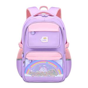 cute backpack travel backpacks bookbag for boys girls fashion students school bag durable water resistant rainbow backpack purple 4 large