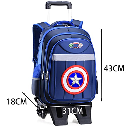 MYSNKU Trolley Schoolbag Backpack Vacation Backpack Luggage Trolley Case with 6 Rolling Trolley Bag Flight Case