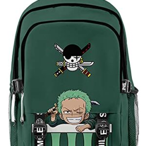 HANDAFA Unisex One Piece Large Capacity bag Manga Sea King Cosplay Backpack(Green Z)