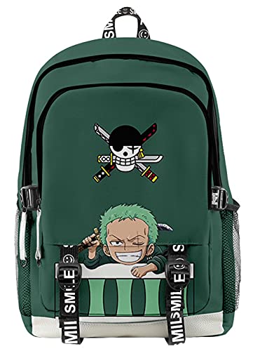 HANDAFA Unisex One Piece Large Capacity bag Manga Sea King Cosplay Backpack(Green Z)