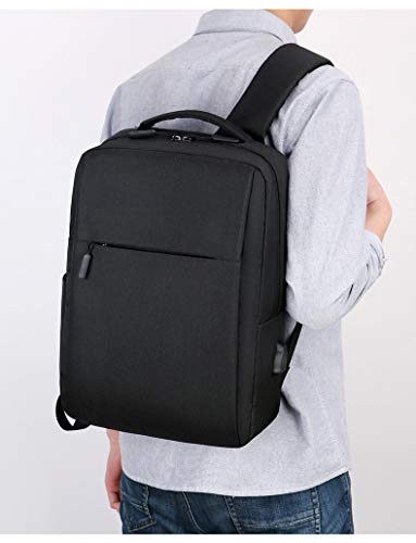 Rcuyyl Backpack Laptop bag School Bag Bookbag with Men Women USB Charging&Headphone Port Casual Daypack Outdoor Daypack (Black)