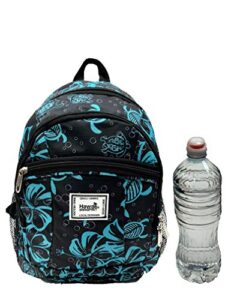 hawaii spirit junior backpack (black/teal, honu family)