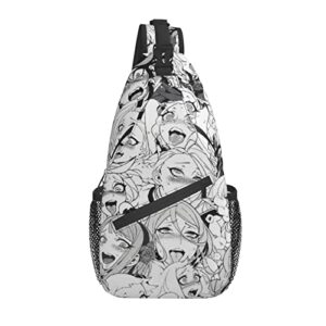 sexy face ahegao hentai men crossbody chest bag shoulder bag 3d print strap daypack