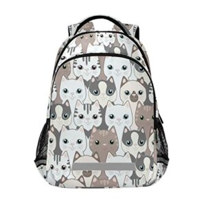 slhkpns cute cat school backpack adorable kitten pattern laptop lightweight bookbags casual daypack for students teens girls boys, 11.6 x 6.9 x 16.7inch