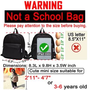 BIGHAS Lightweight Mini Kids Backpack with Chest Strap For Preschool Kindergarten Boys and Girls 3-6 Years Old 21 colors (Black)