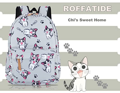 Roffatide Anime Chi's Sweet Home Print Backpack Cute Cat Teens Girls Casual School Bag